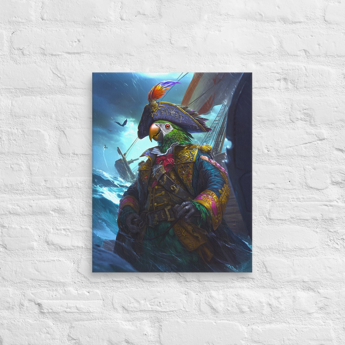 Captain Plume the Pirate Parrot - Canvas Print