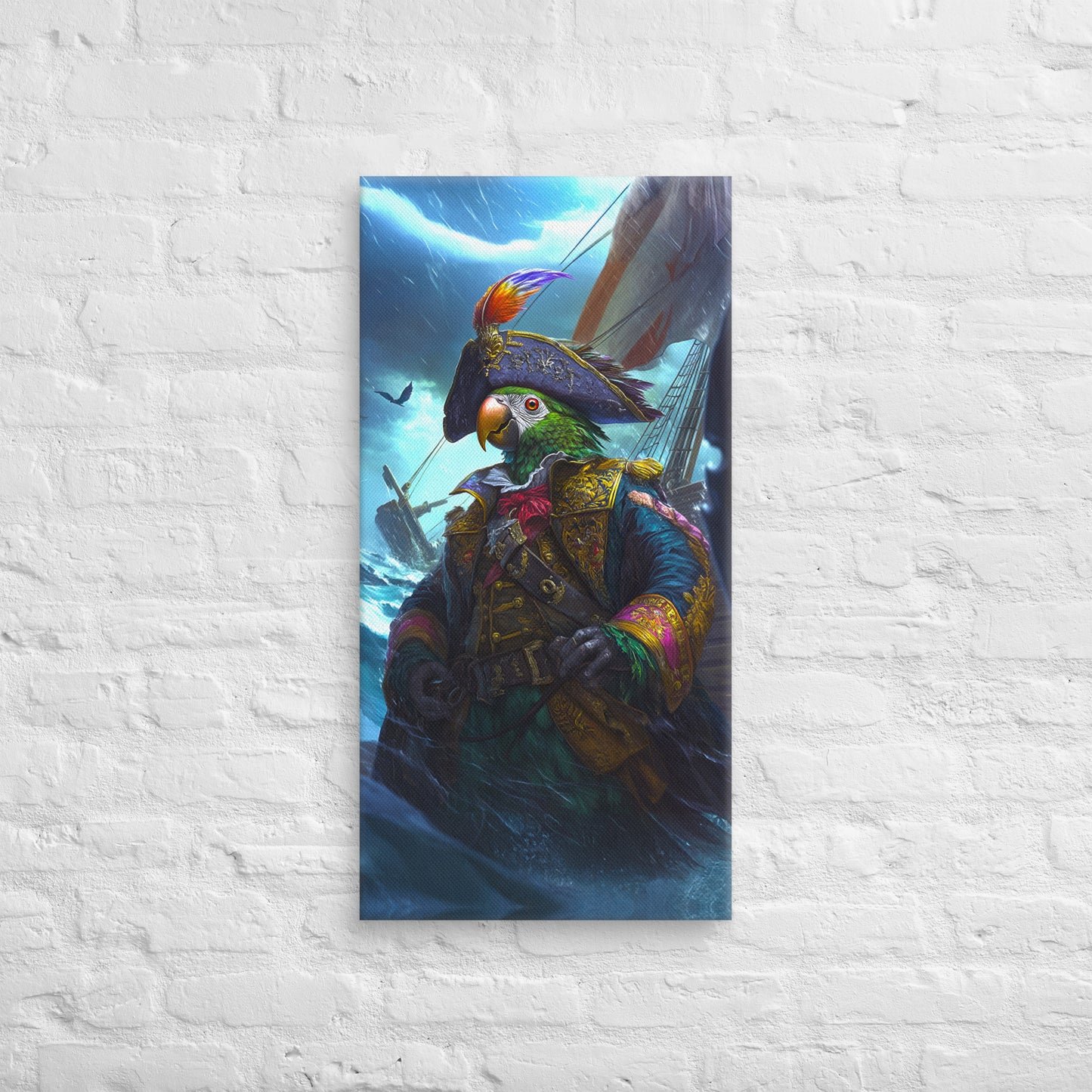 Captain Plume the Pirate Parrot - Canvas Print