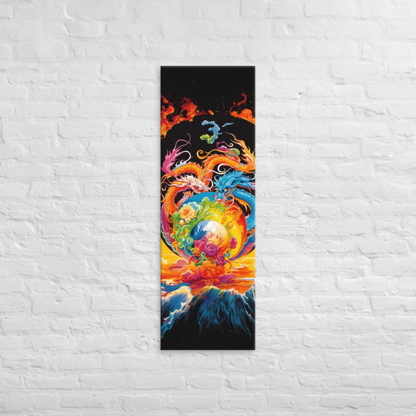 Eternal Harmony: Dual Dragon Canvas Print