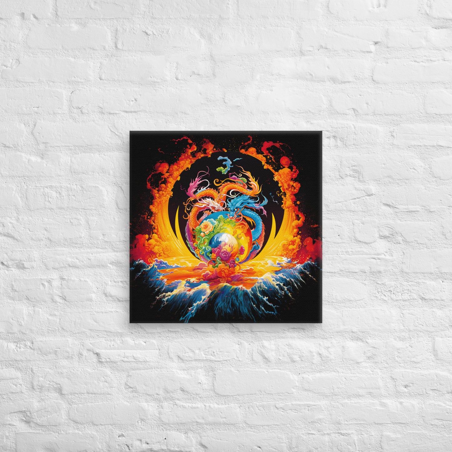 Eternal Harmony: Dual Dragon Canvas Print