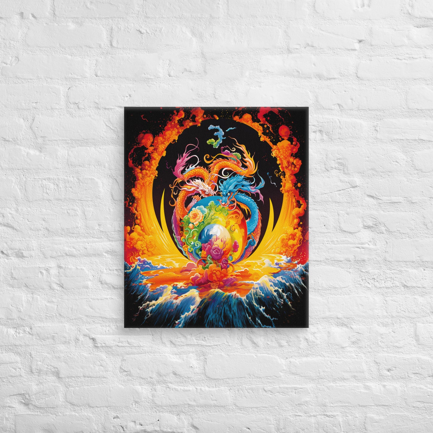 Eternal Harmony: Dual Dragon Canvas Print