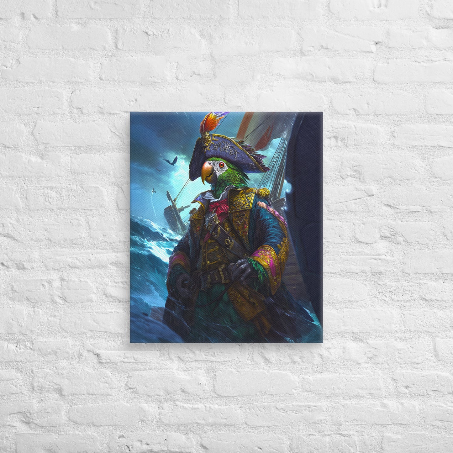 Captain Plume the Pirate Parrot - Canvas Print