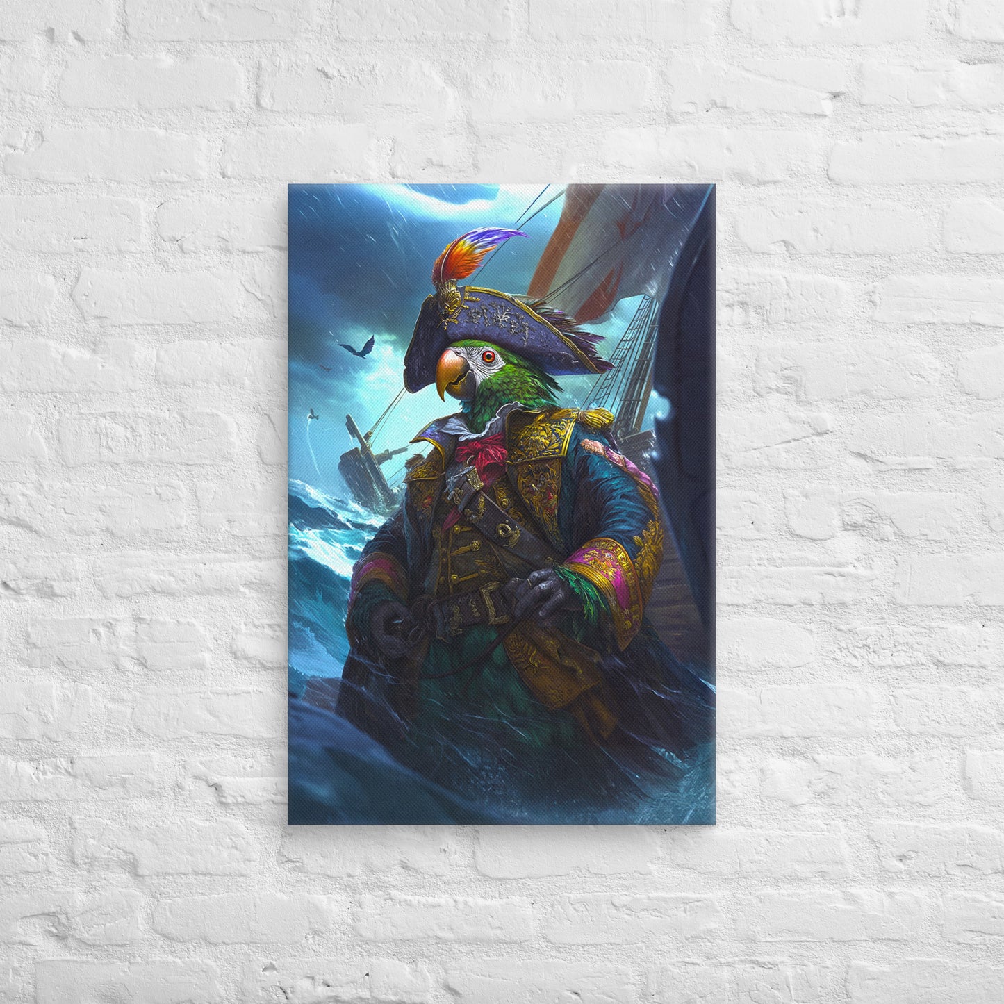 Captain Plume the Pirate Parrot - Canvas Print