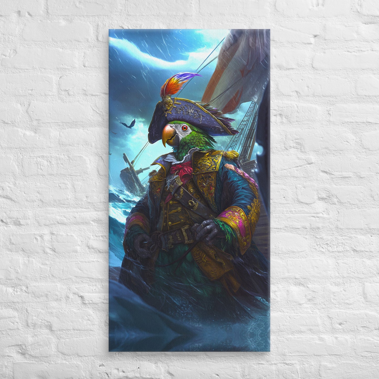 Captain Plume the Pirate Parrot - Canvas Print