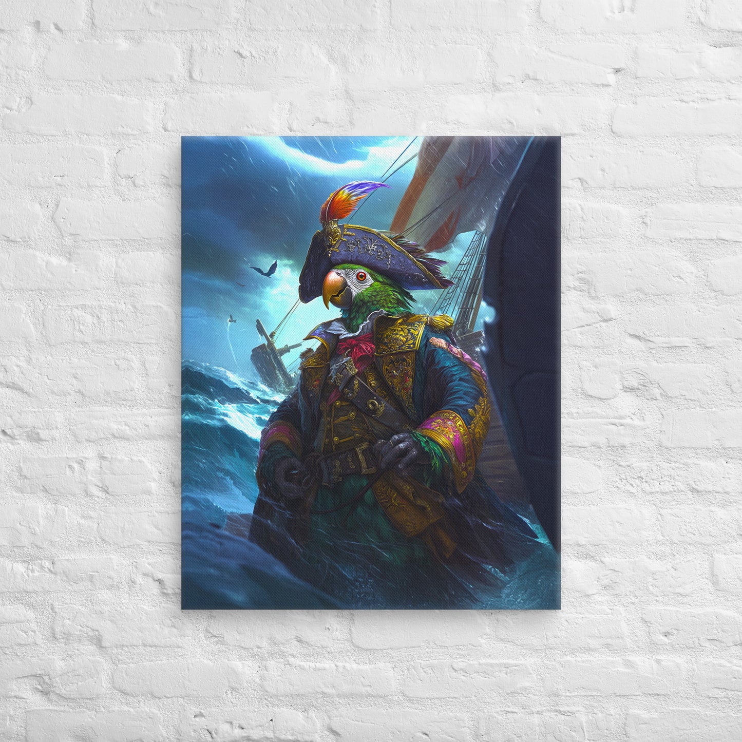 Captain Plume the Pirate Parrot - Canvas Print