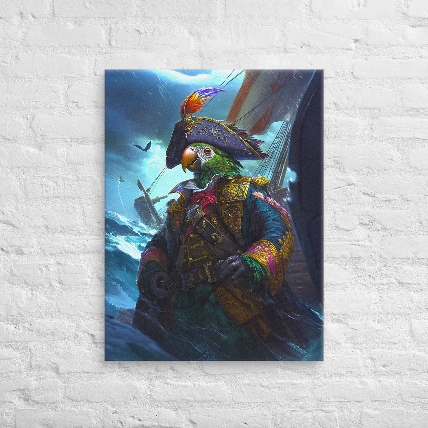 Captain Plume the Pirate Parrot - Canvas Print