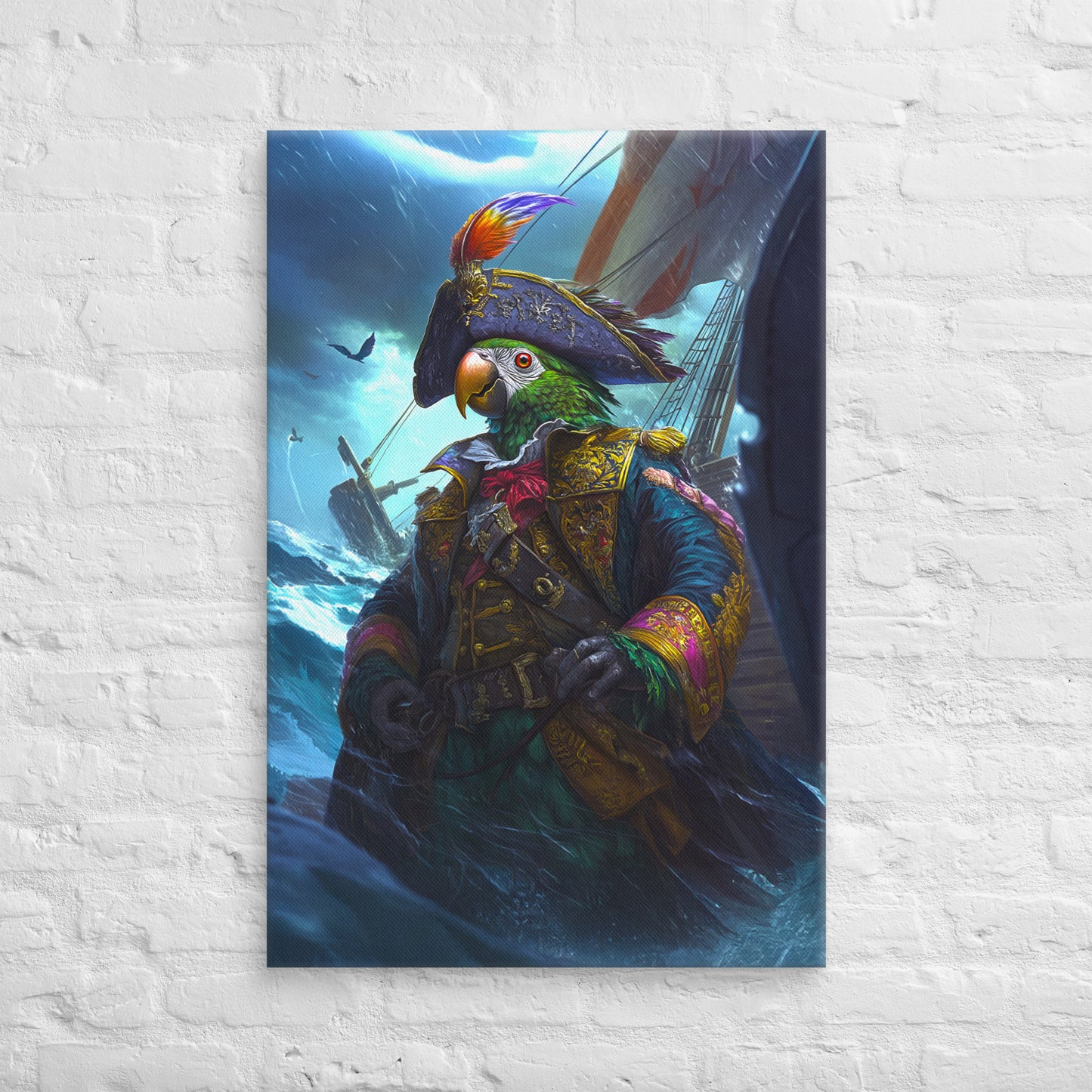 Captain Plume the Pirate Parrot - Canvas Print