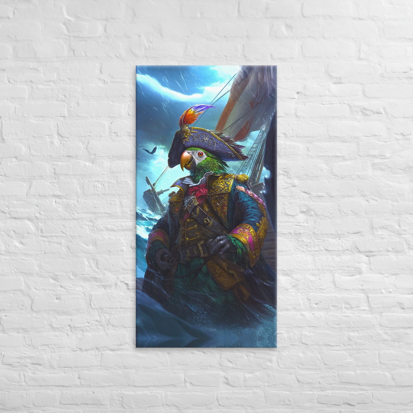 Captain Plume the Pirate Parrot - Canvas Print