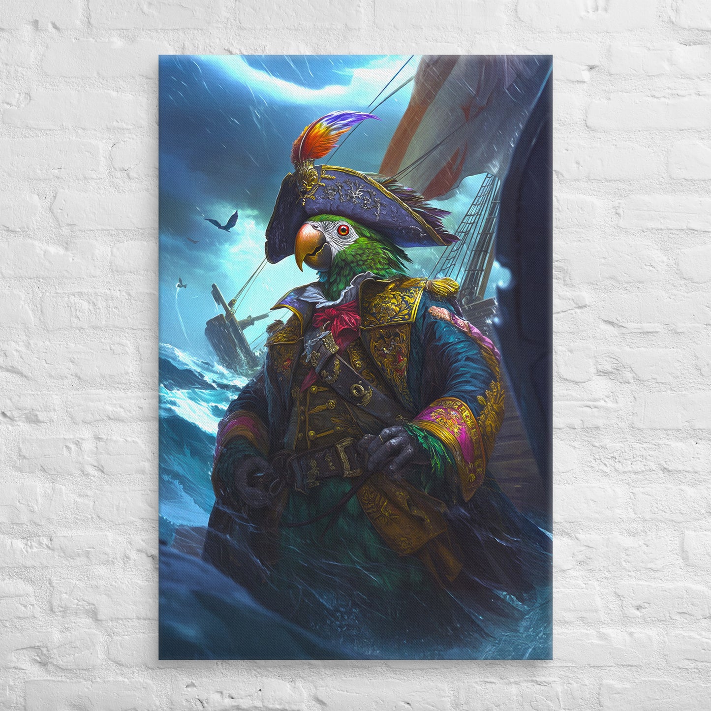 Captain Plume the Pirate Parrot - Canvas Print