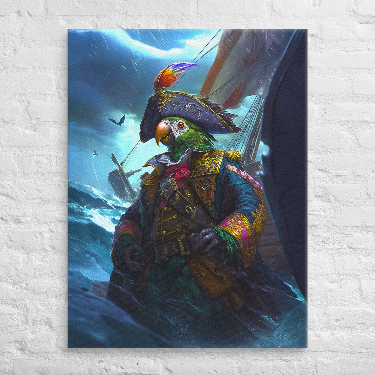 Captain Plume the Pirate Parrot - Canvas Print