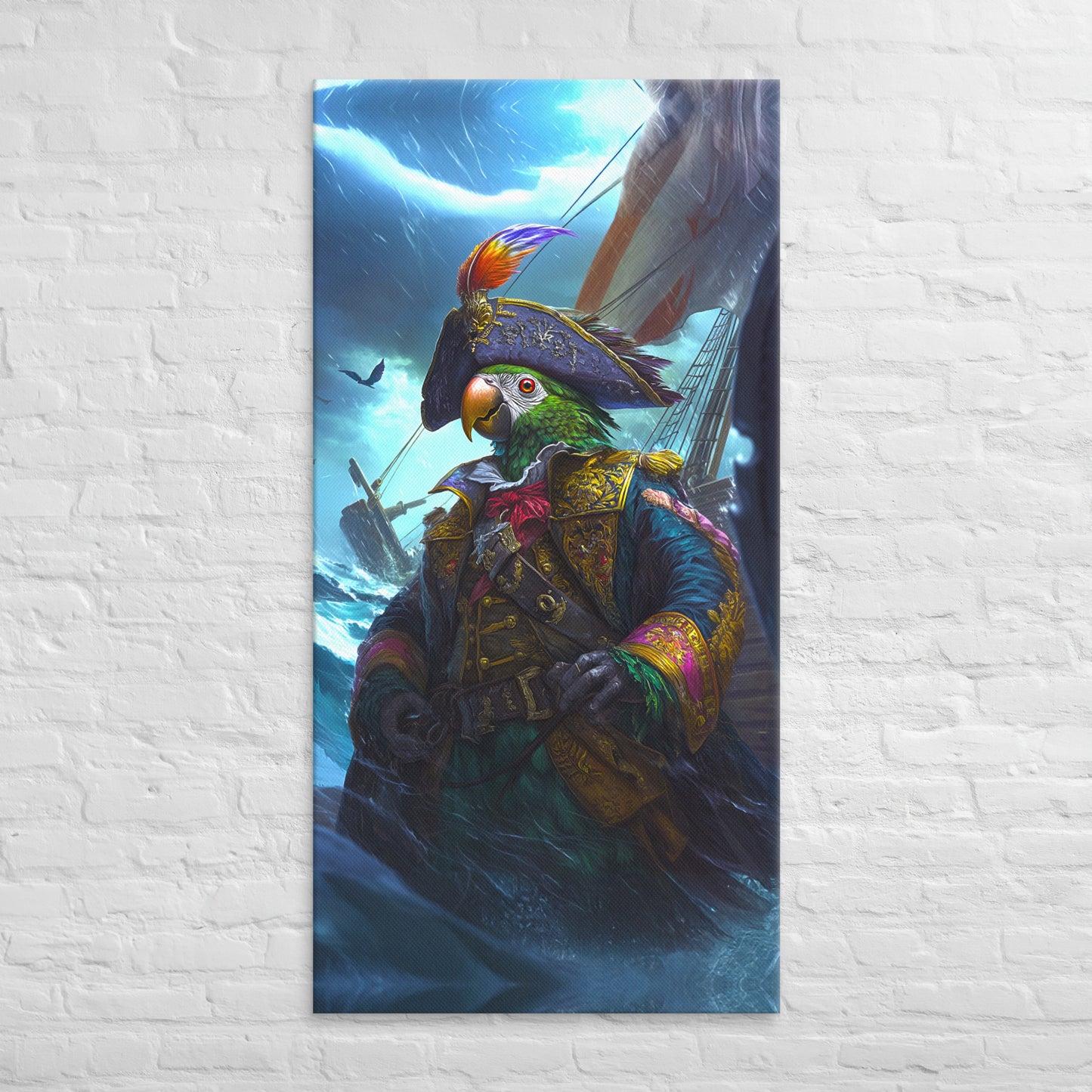 Captain Plume the Pirate Parrot - Canvas Print