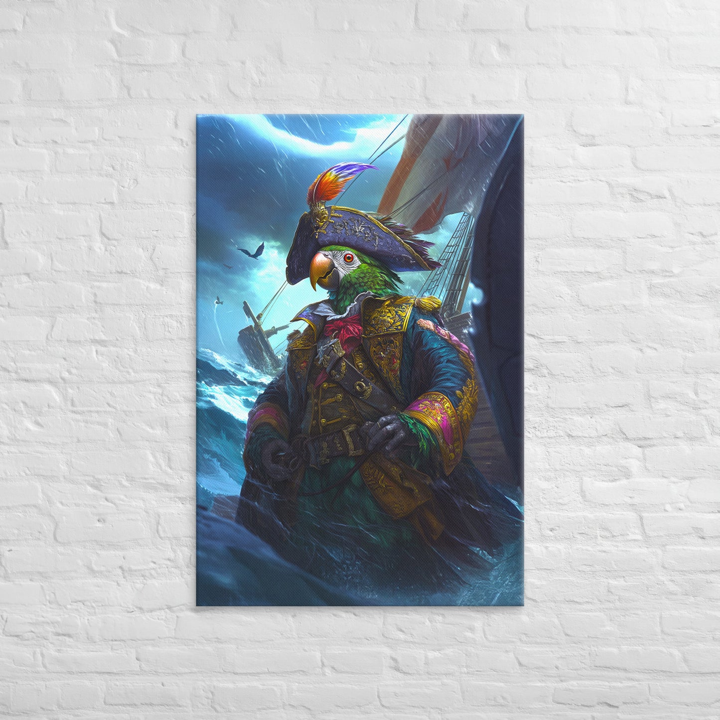 Captain Plume the Pirate Parrot - Canvas Print