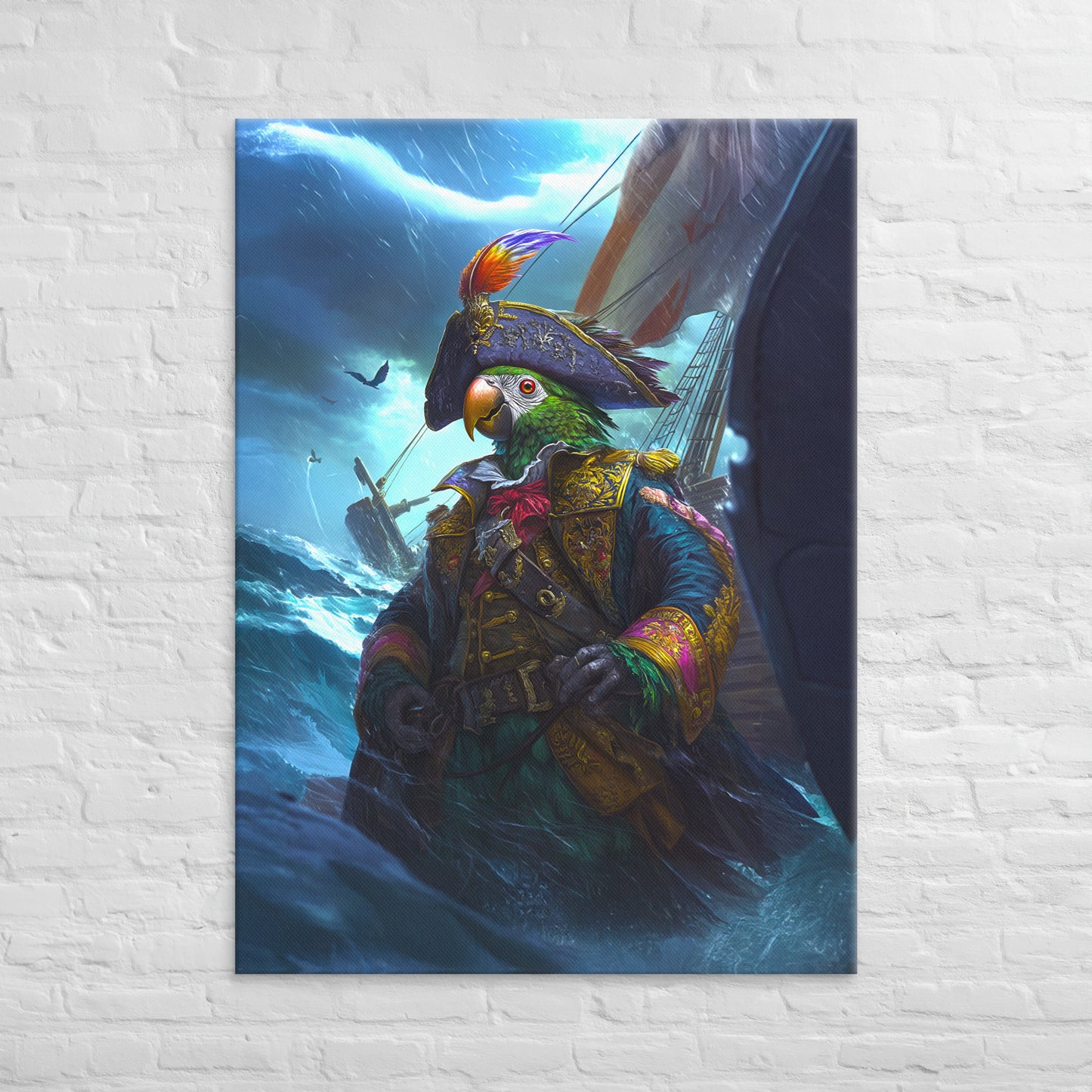 Captain Plume the Pirate Parrot - Canvas Print