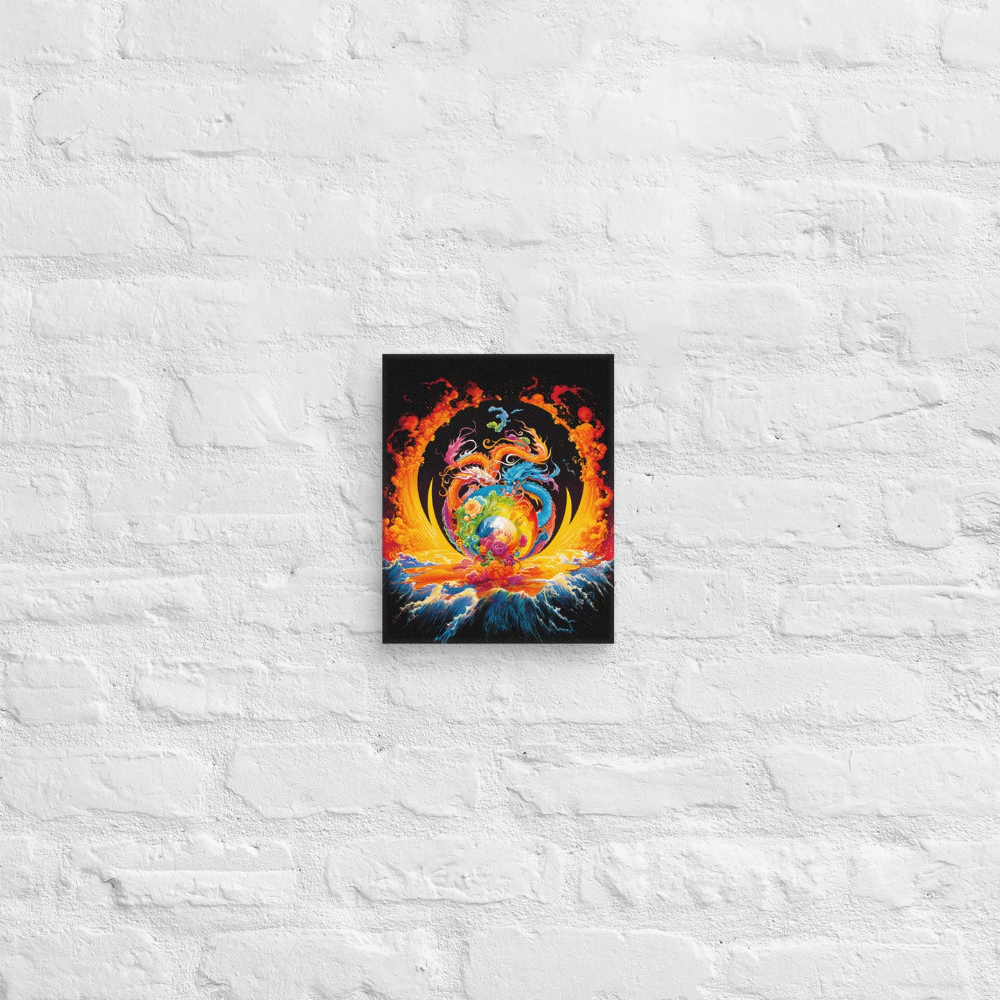 Eternal Harmony: Dual Dragon Canvas Print