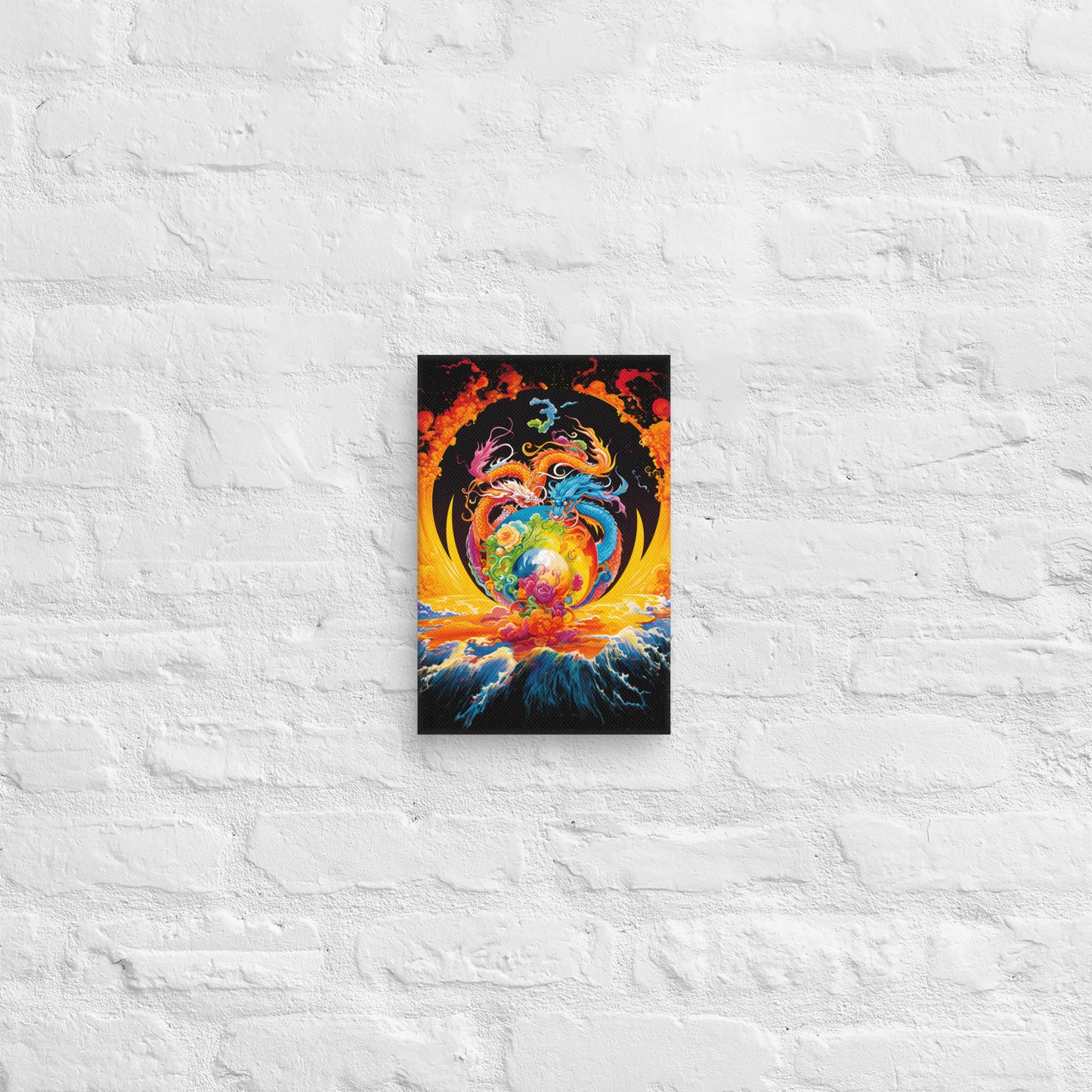 Eternal Harmony: Dual Dragon Canvas Print