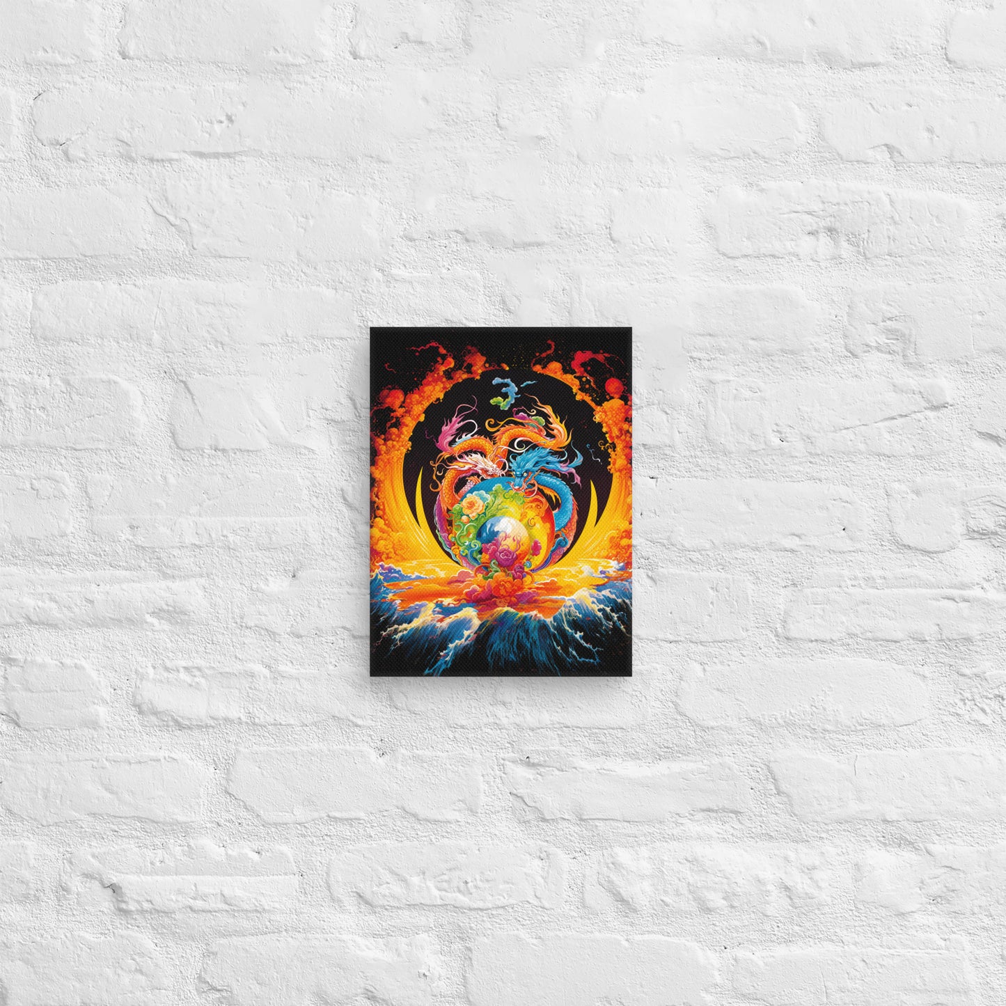 Eternal Harmony: Dual Dragon Canvas Print