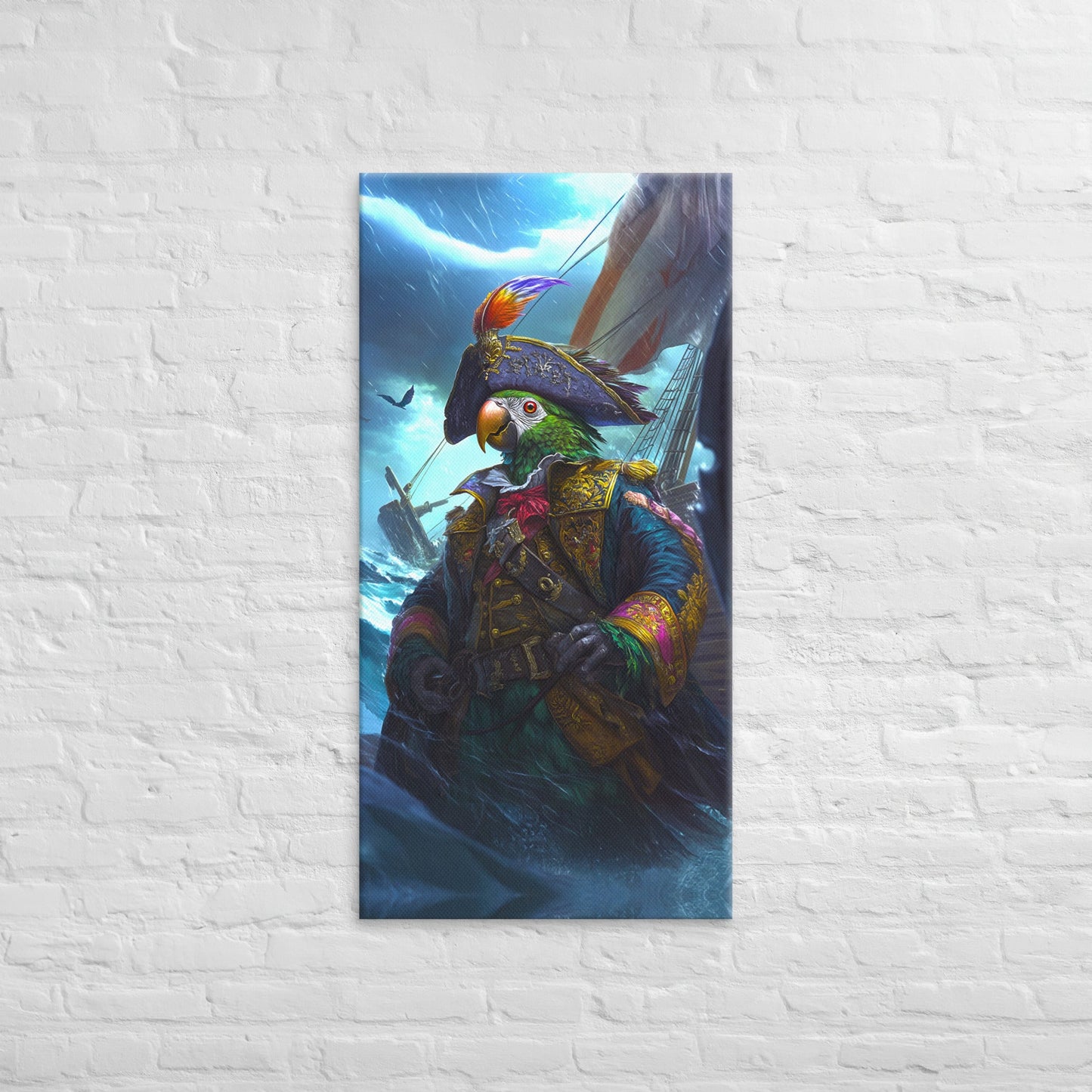 Captain Plume the Pirate Parrot - Canvas Print - BBairt