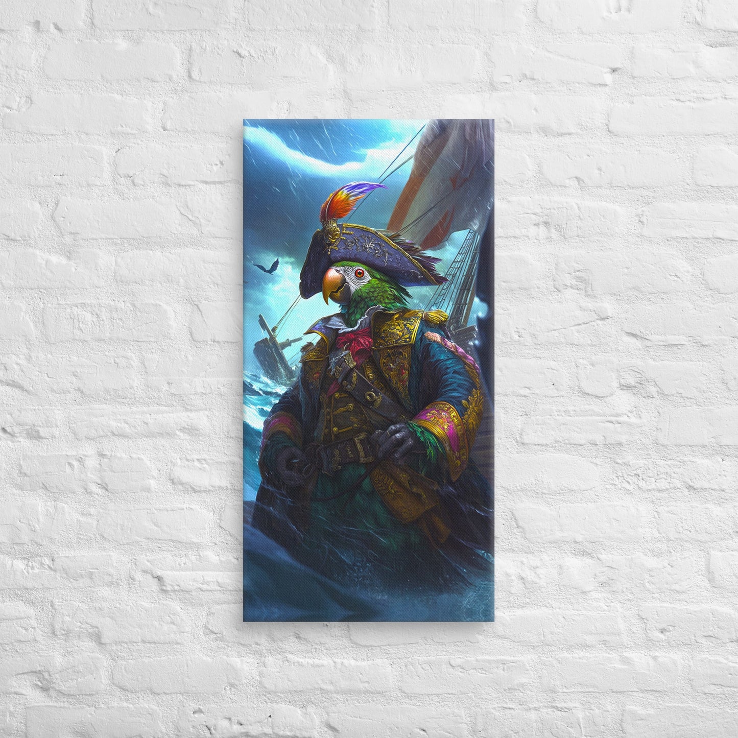 Captain Plume the Pirate Parrot - Canvas Print - BBairt