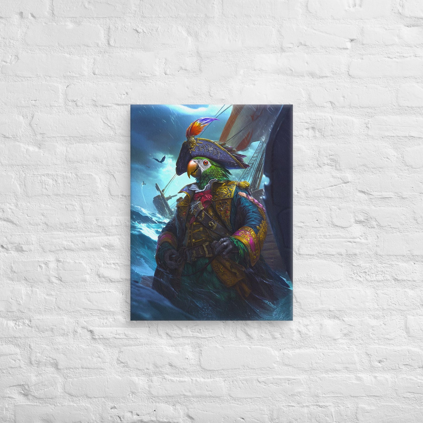 Captain Plume the Pirate Parrot - Canvas Print - BBairt