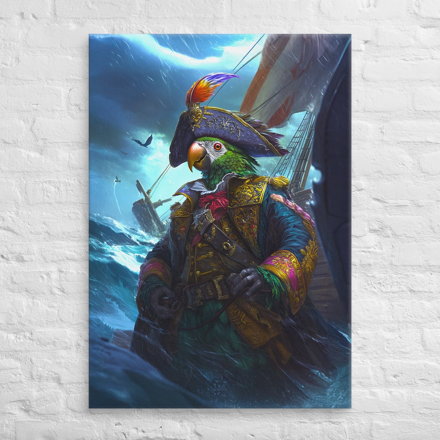 Captain Plume the Pirate Parrot - Canvas Print - BBairt