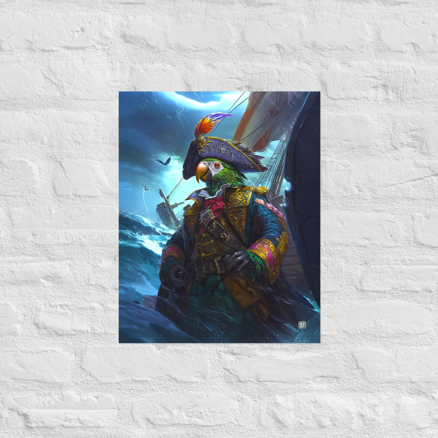 Captain Plume the Pirate Parrot - Matte Poster - BBairt