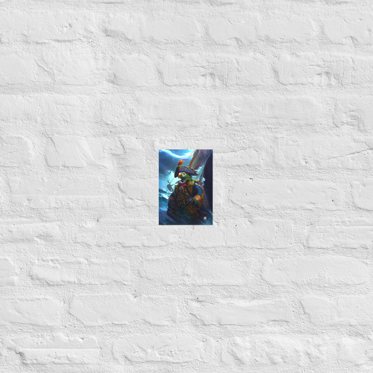 Captain Plume the Pirate Parrot - Matte Poster - BBairt