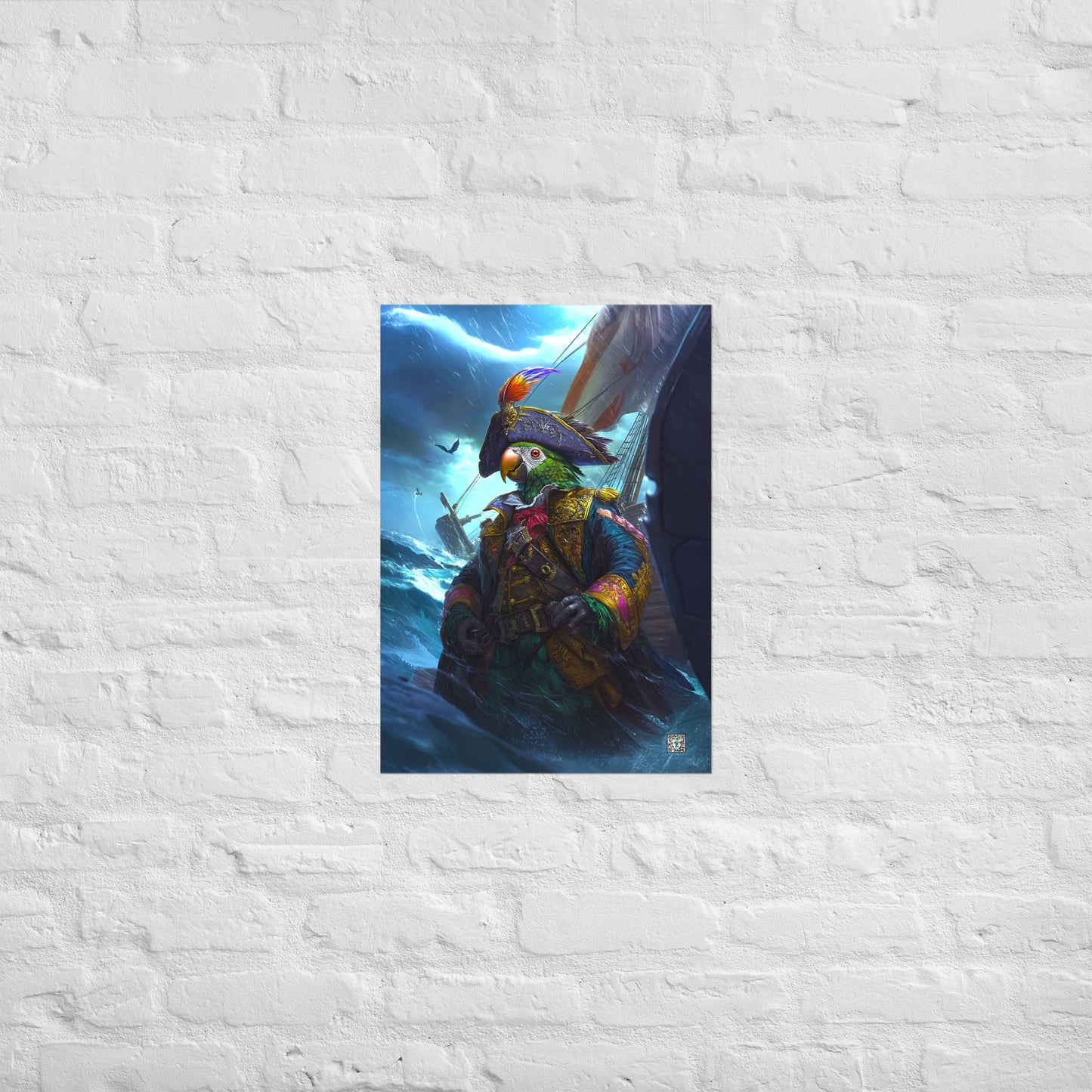 Captain Plume the Pirate Parrot - Matte Poster - BBairt
