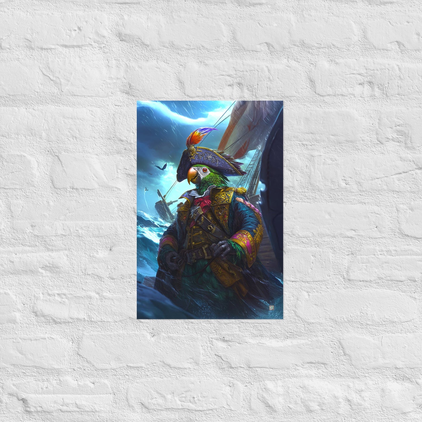 Captain Plume the Pirate Parrot - Matte Poster - BBairt