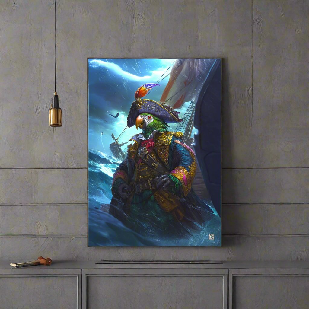 Captain Plume the Pirate Parrot - Matte Poster - BBairt
