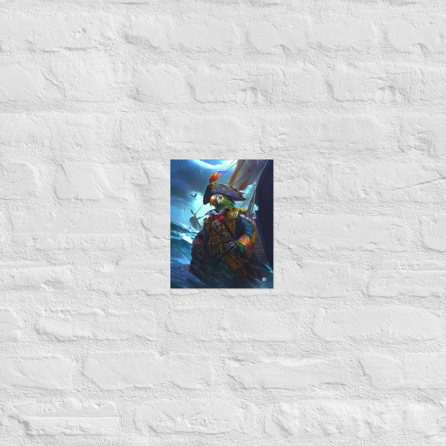 Captain Plume the Pirate Parrot - Matte Poster - BBairt