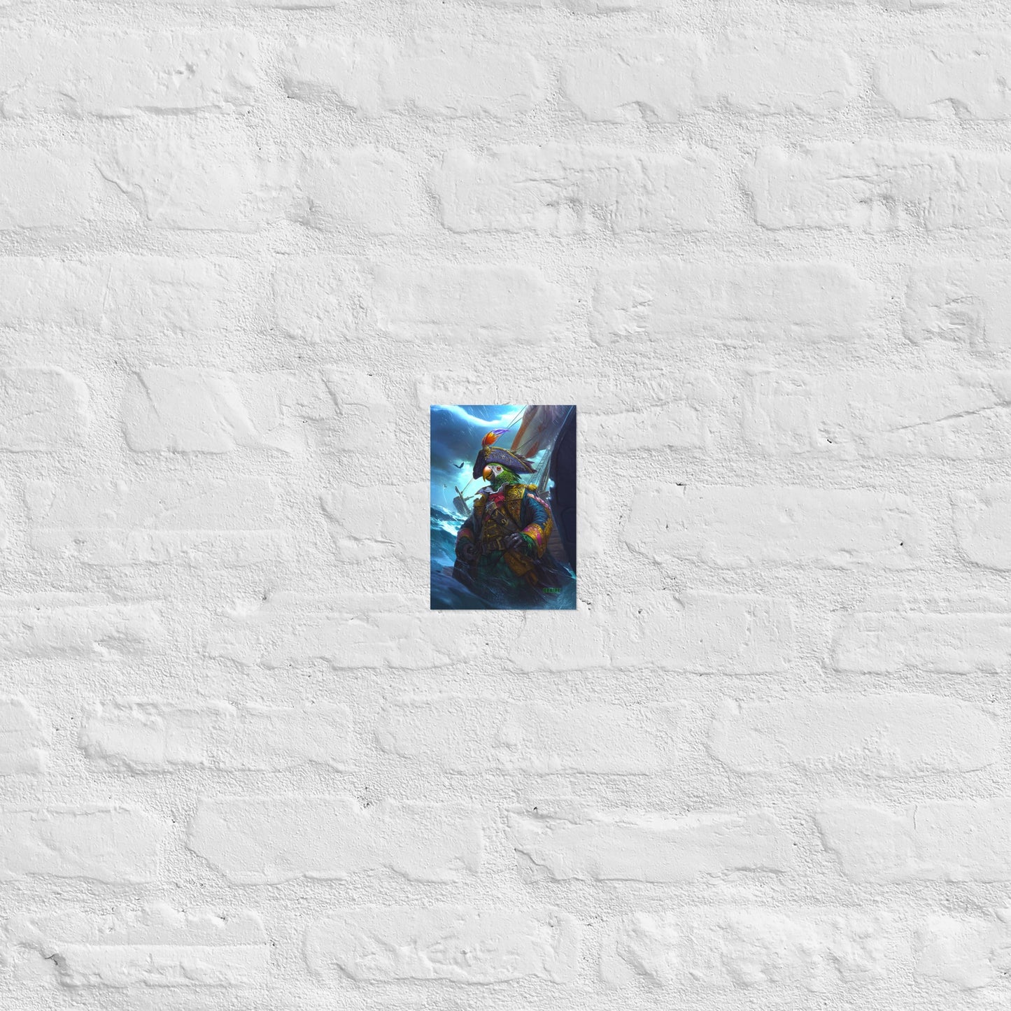 Captain Plume the Pirate Parrot - Photo Paper Poster - BBairt