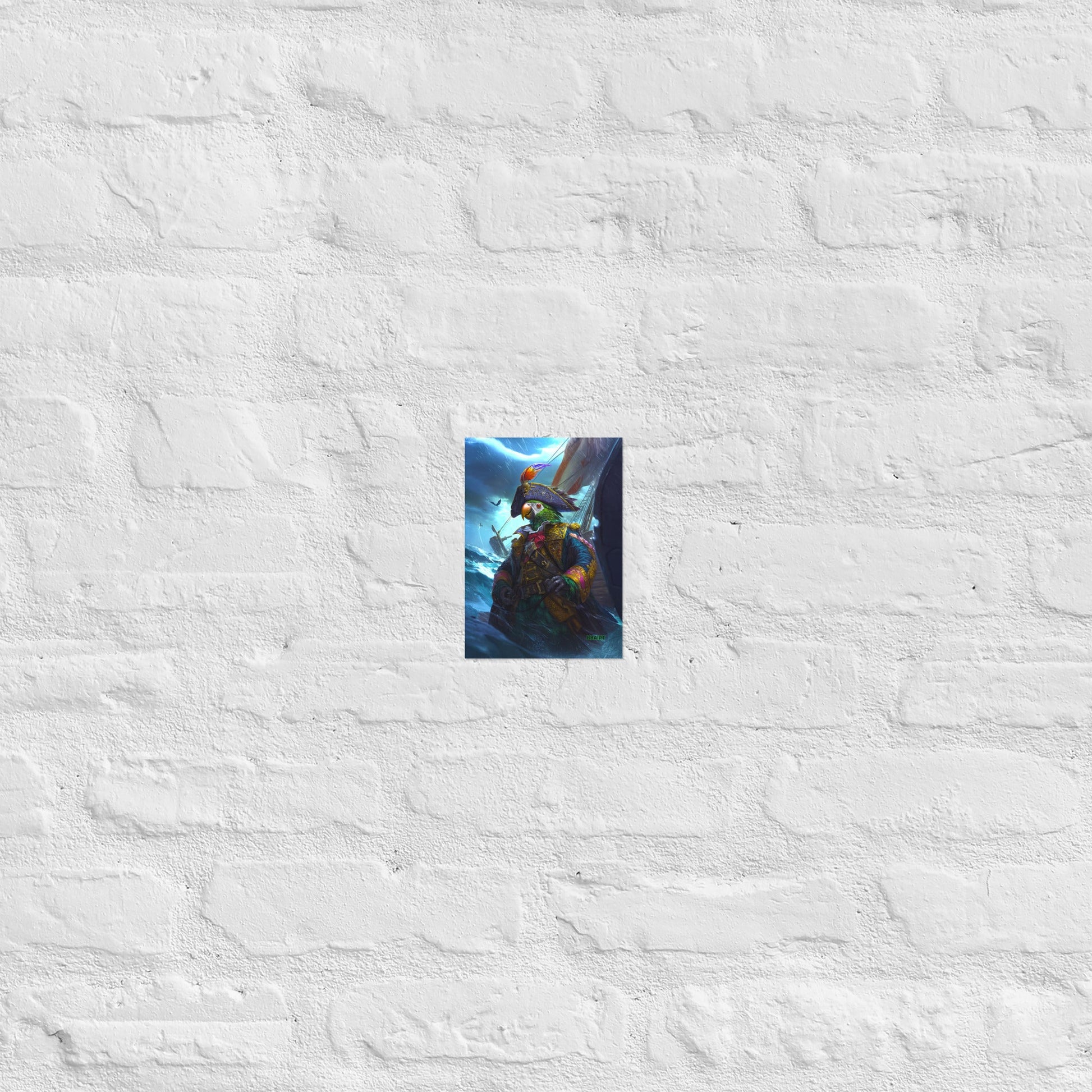 Captain Plume the Pirate Parrot - Photo Paper Poster - BBairt