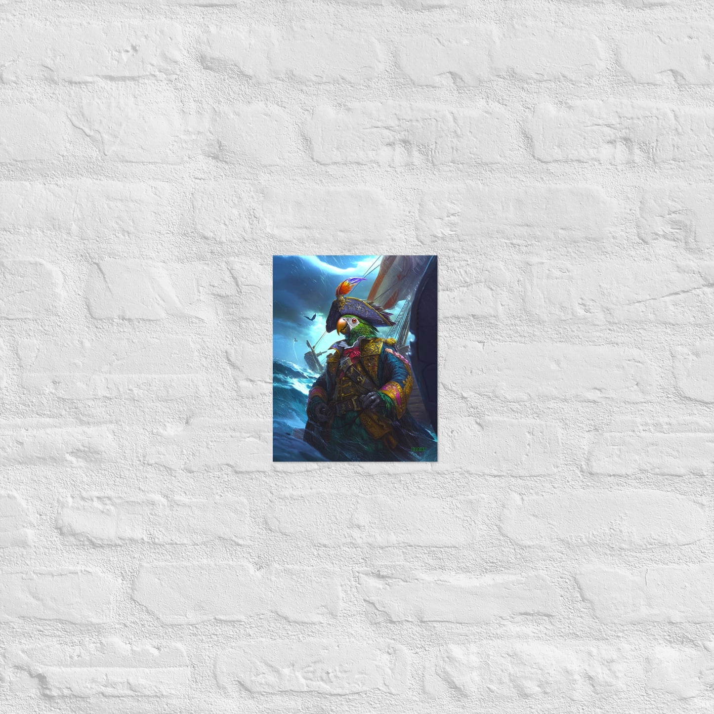 Captain Plume the Pirate Parrot - Photo Paper Poster - BBairt