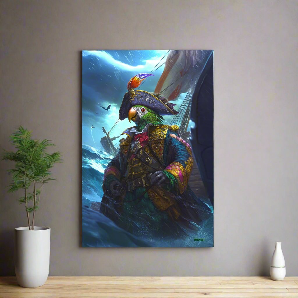 Captain Plume the Pirate Parrot - Photo Paper Poster - BBairt