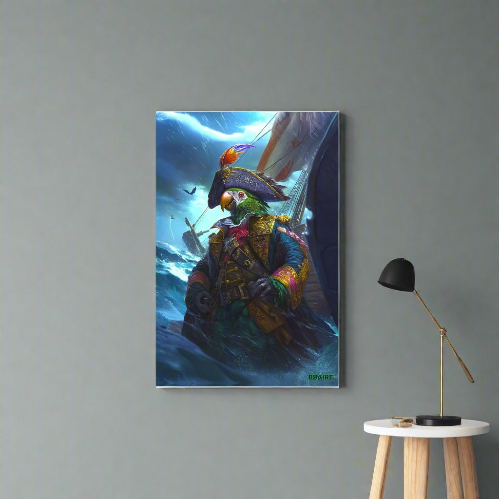 Captain Plume the Pirate Parrot - Photo Paper Poster - BBairt