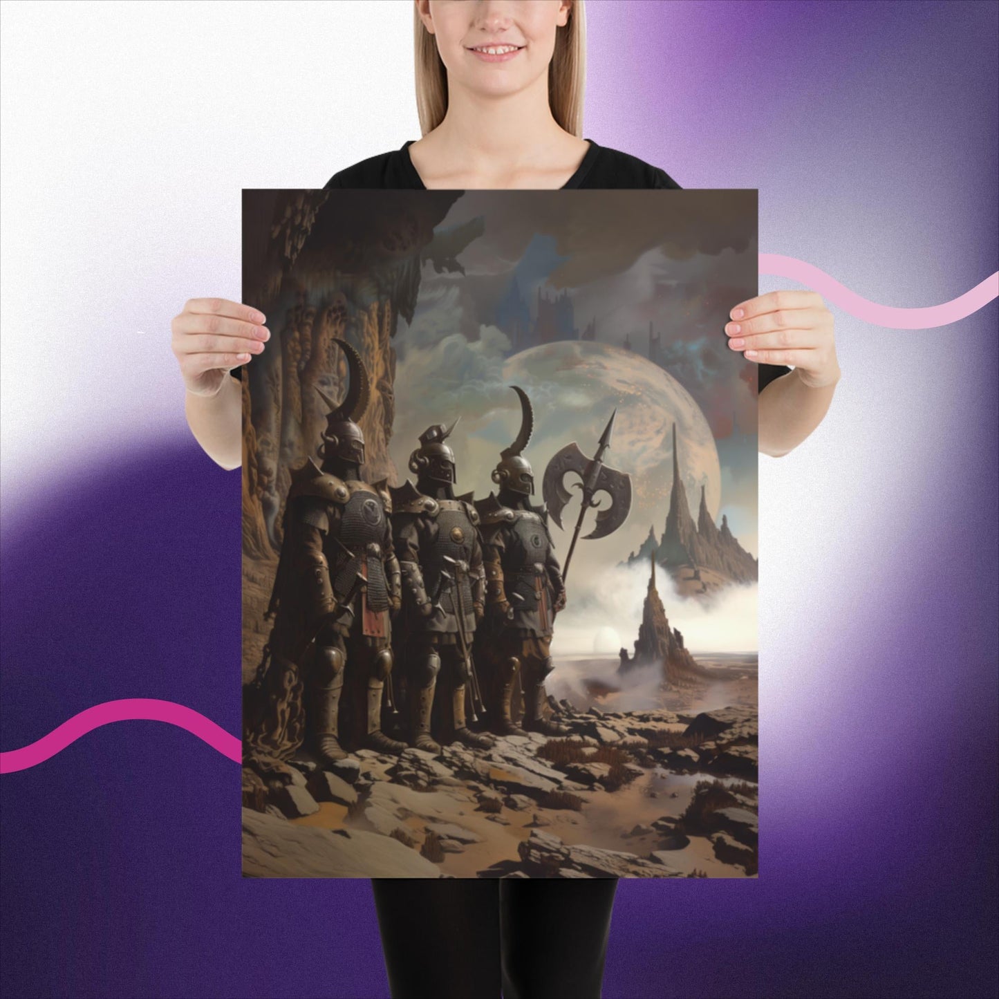Celestial Knights' Stand - Photo paper poster - BBairt
