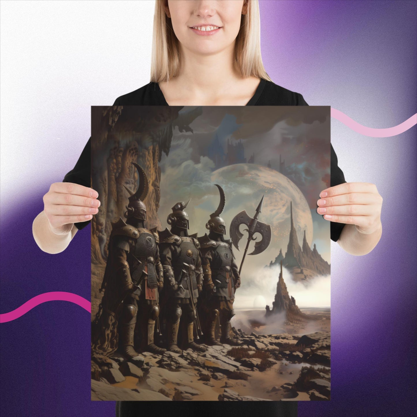 Celestial Knights' Stand - Photo paper poster - BBairt