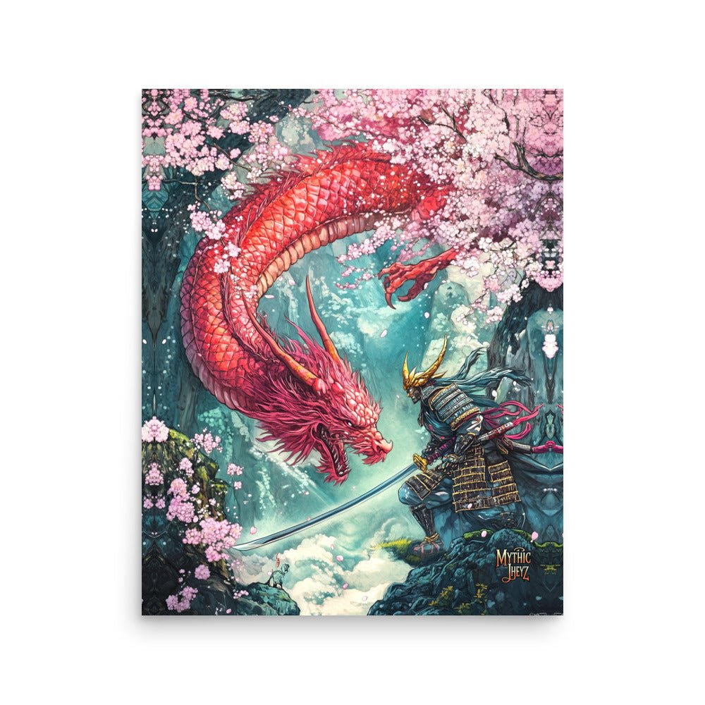 Cherry Blossom Clash Photo Paper Poster - Mythic Jheyz Collection - BBairt