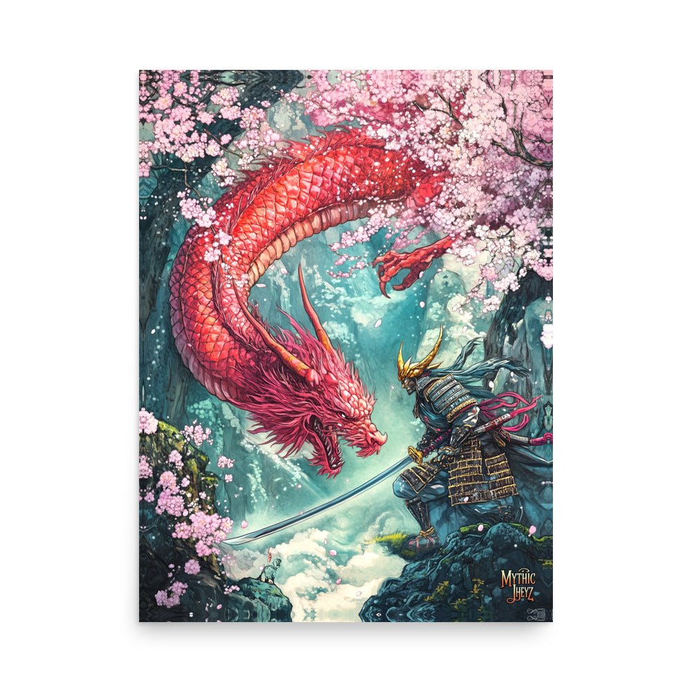Cherry Blossom Clash Photo Paper Poster - Mythic Jheyz Collection - BBairt