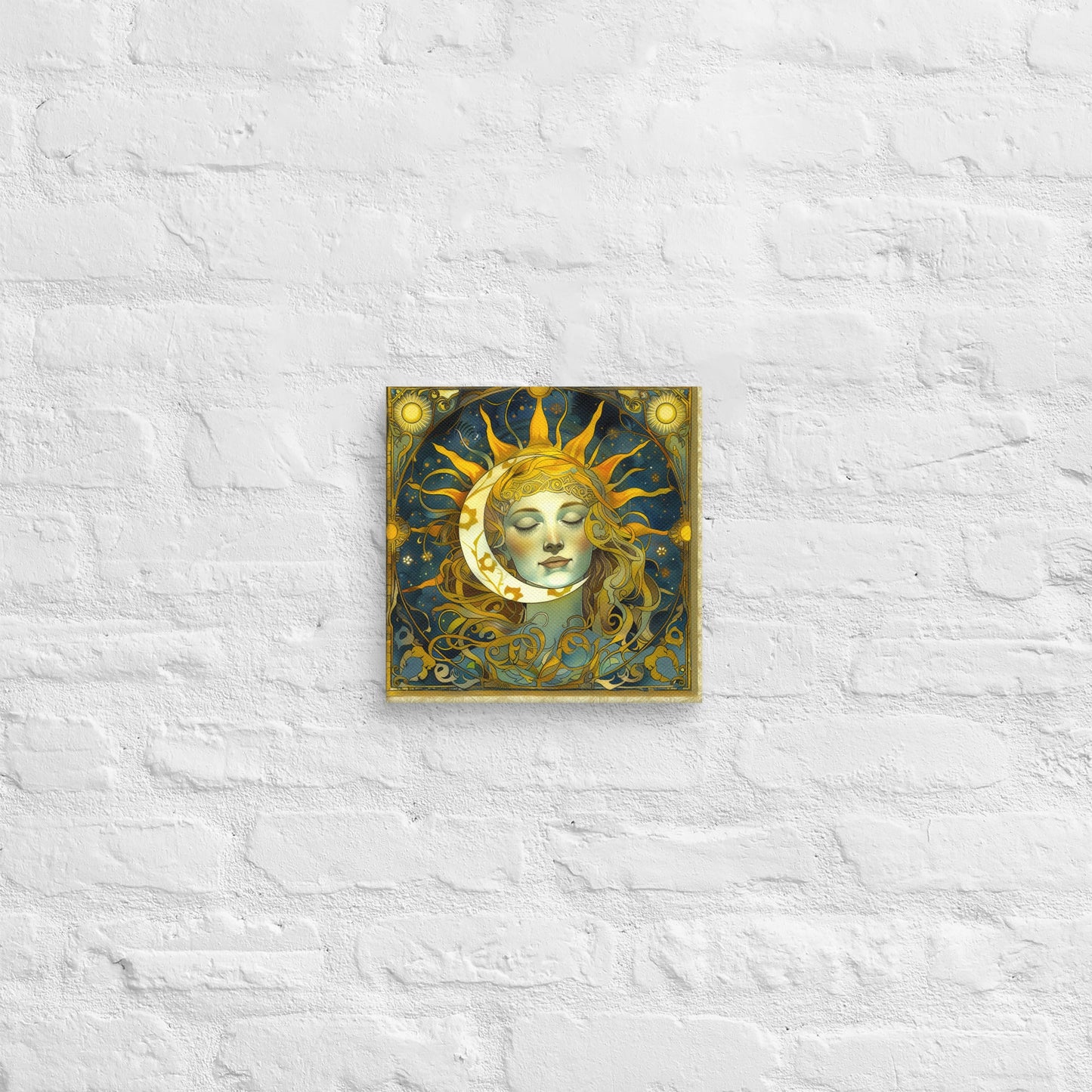Cosmic Harmony: Sun and Moon Balance - Canvas Print - BBairt