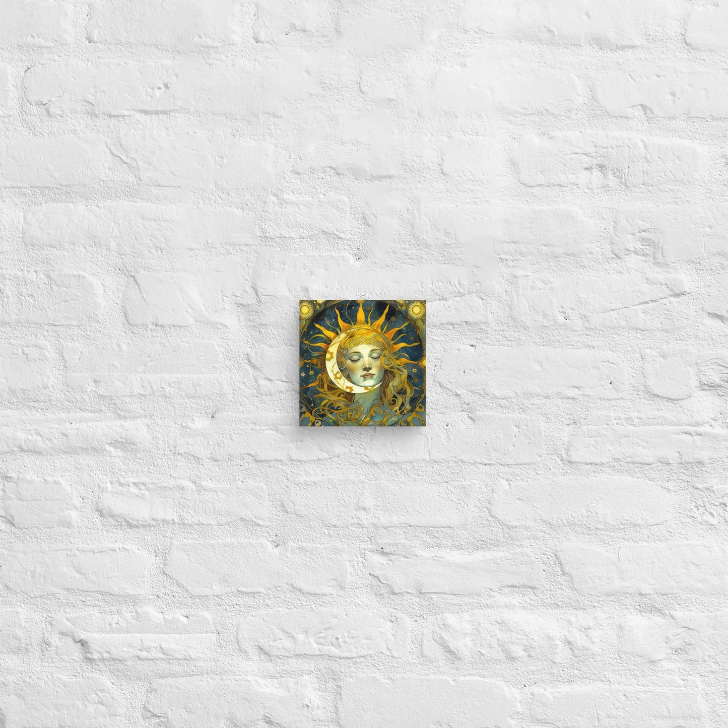 Cosmic Harmony: Sun and Moon Balance - Canvas Print - BBairt