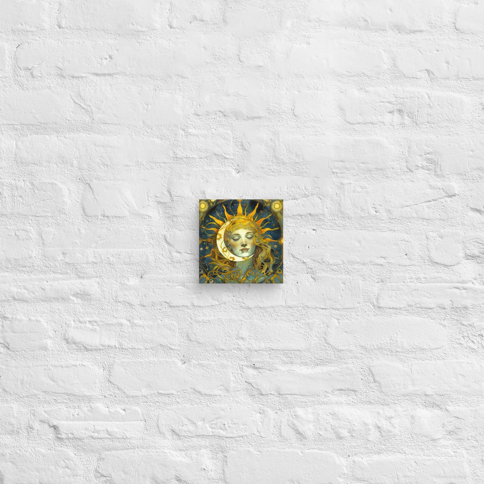 Cosmic Harmony: Sun and Moon Balance - Canvas Print - BBairt