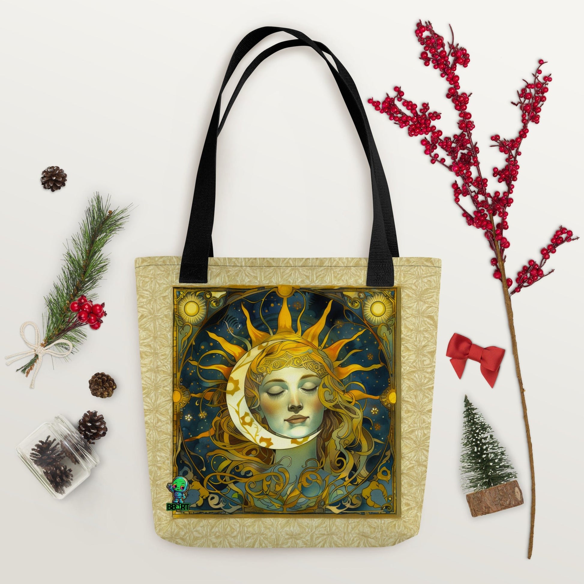Cosmic Harmony: Sun and Moon Balance - Eco Tote Bag - BBairt