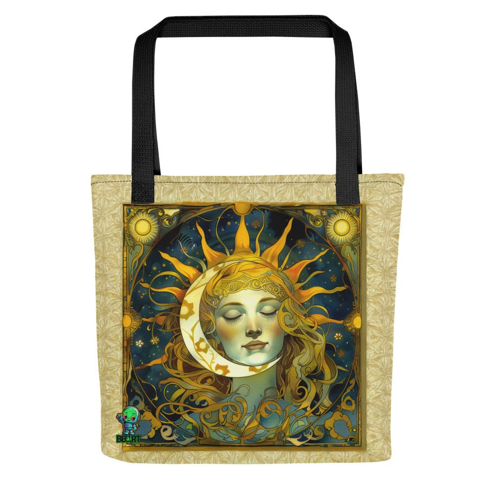 Cosmic Harmony: Sun and Moon Balance - Eco Tote Bag - BBairt