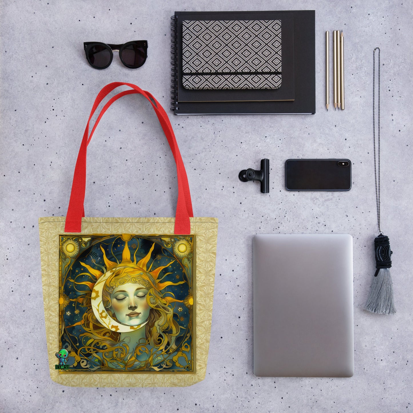 Cosmic Harmony: Sun and Moon Balance - Eco Tote Bag - BBairt