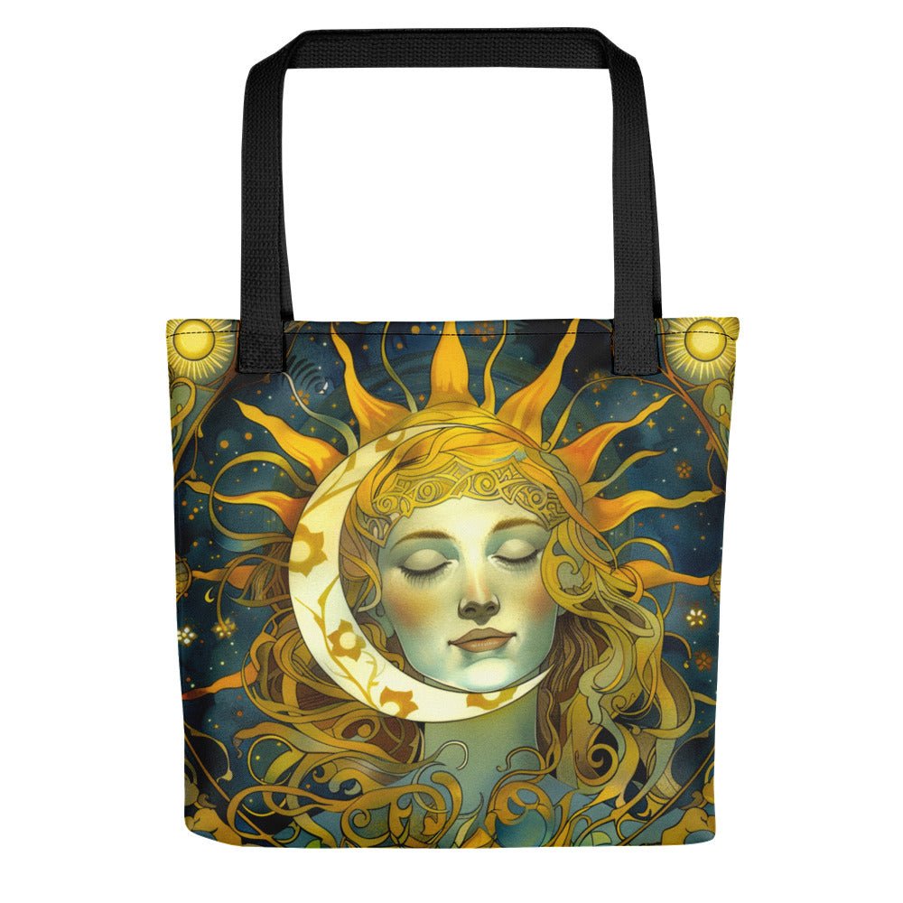 Cosmic Harmony: Sun and Moon Balance - Eco Tote Bag - BBairt