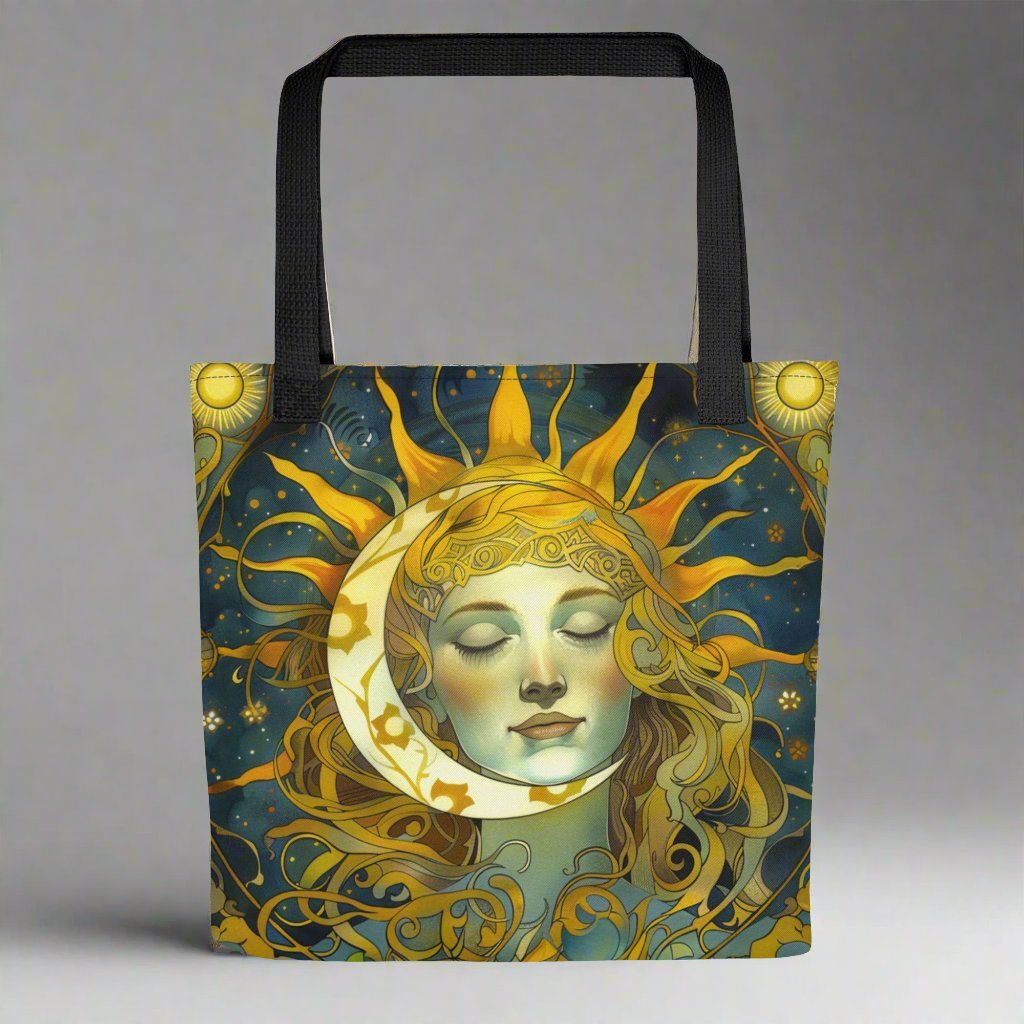 Cosmic Harmony: Sun and Moon Balance - Eco Tote Bag - BBairt
