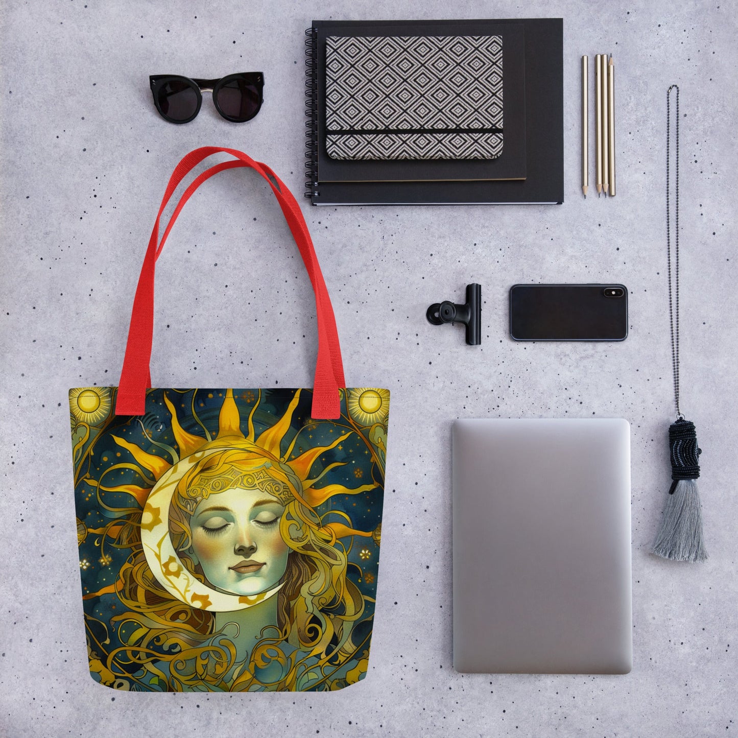 Cosmic Harmony: Sun and Moon Balance - Eco Tote Bag - BBairt