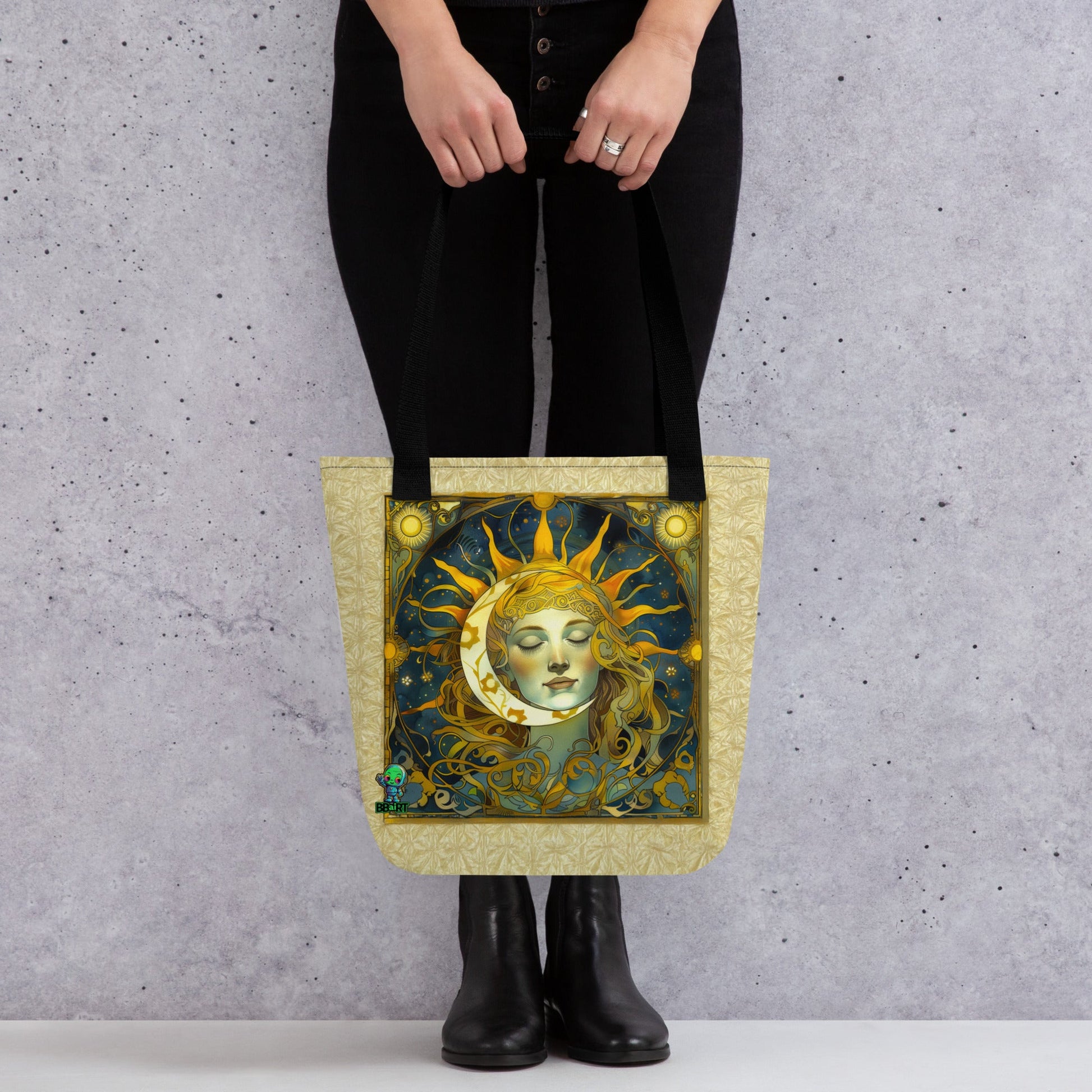 Cosmic Harmony: Sun and Moon Balance - Eco Tote Bag - BBairt