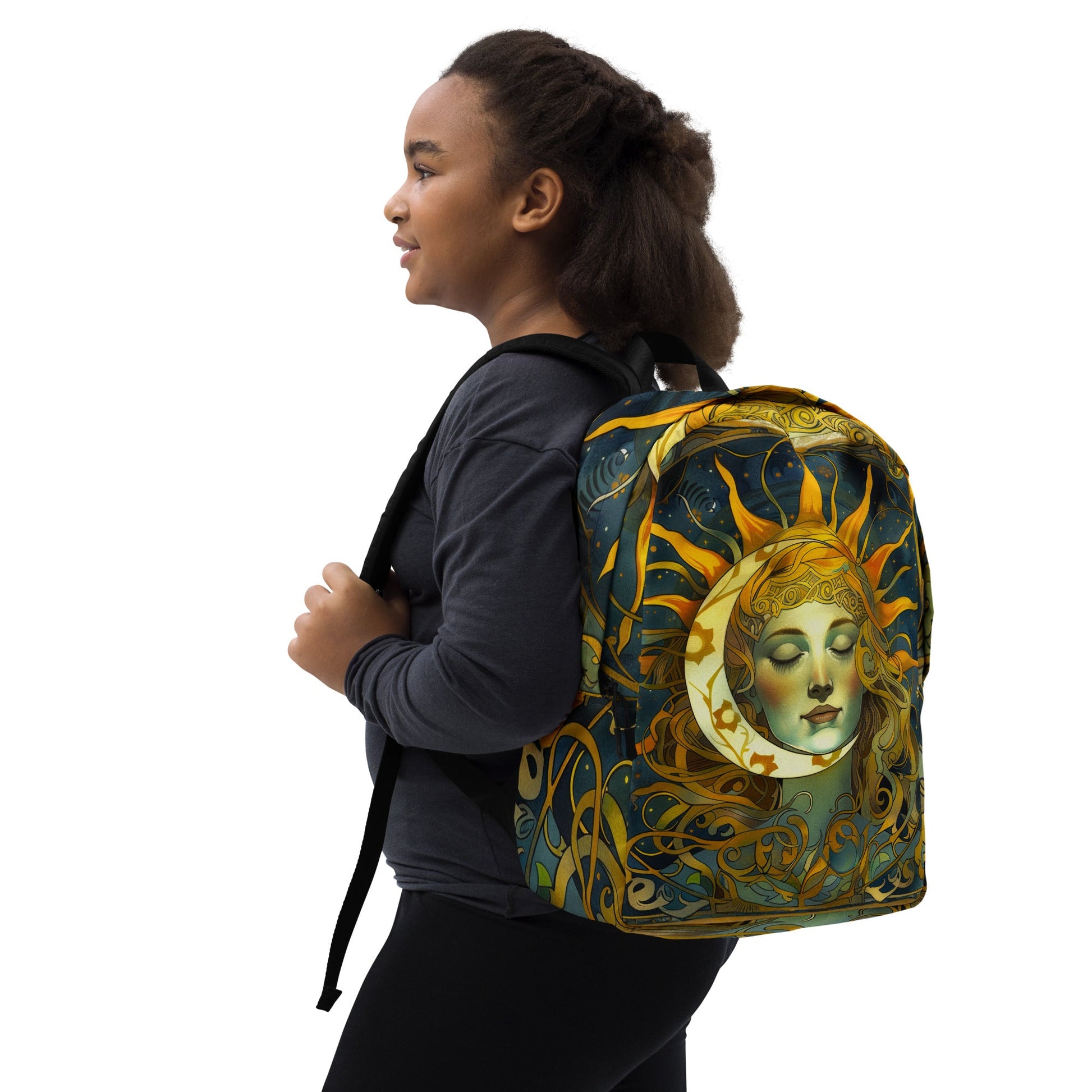Cosmic Harmony: Sun and Moon Balance - Minimalist Backpack - BBairt